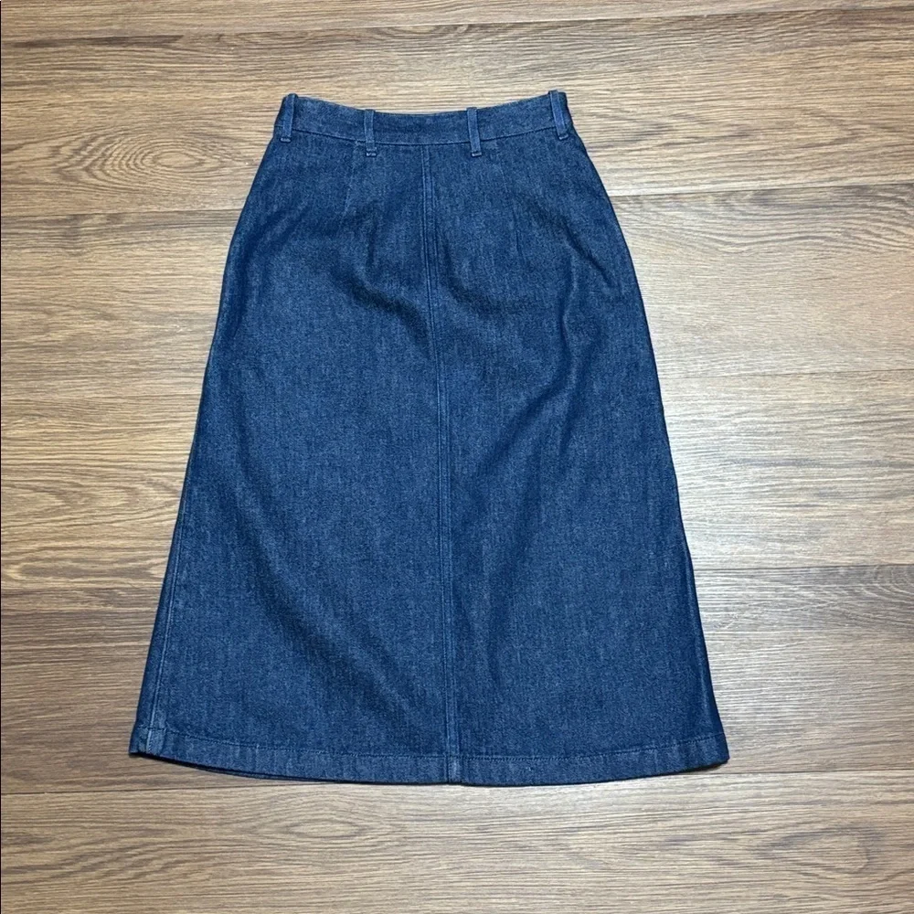 Dries Van Noten Denim Midi Skirt Blue Structured Designer Piece